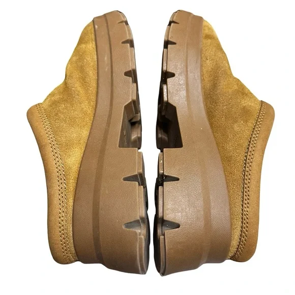 Koolaburra by UGG Neerie Clog Size 8 Brown Tan Slip On Chunky Faux Fur Comfy - Picture 9 of 11